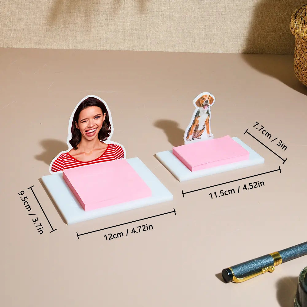 Personalized Acrylic Sticky Note Holder with 100pcs Sticky Notes Birthday Gift for Teacher Classmate