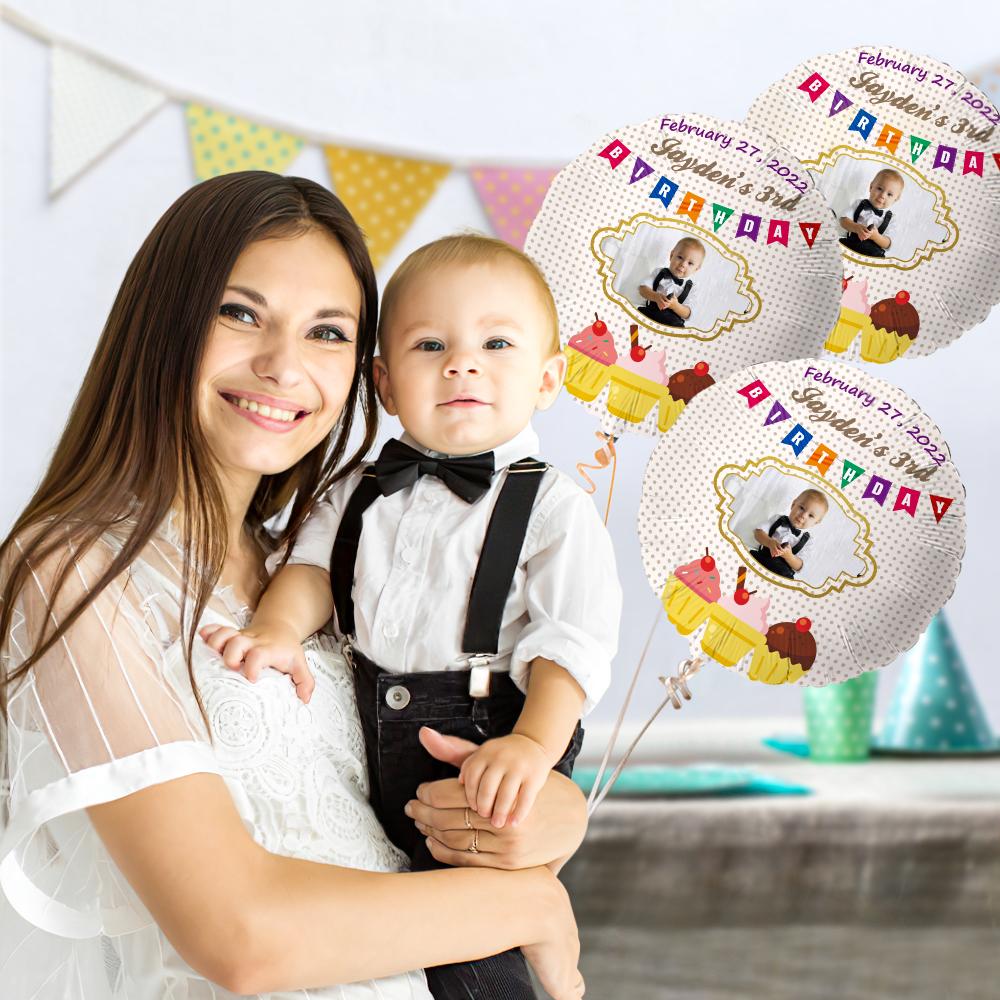 Custom Photo Happy Birthday Balloons for Baby Shower Birthday Party Decoration Supplies