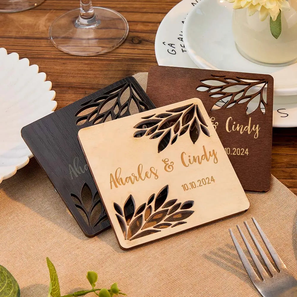 Personalized Wooden Wedding Coaster Wedding Favors for Guests