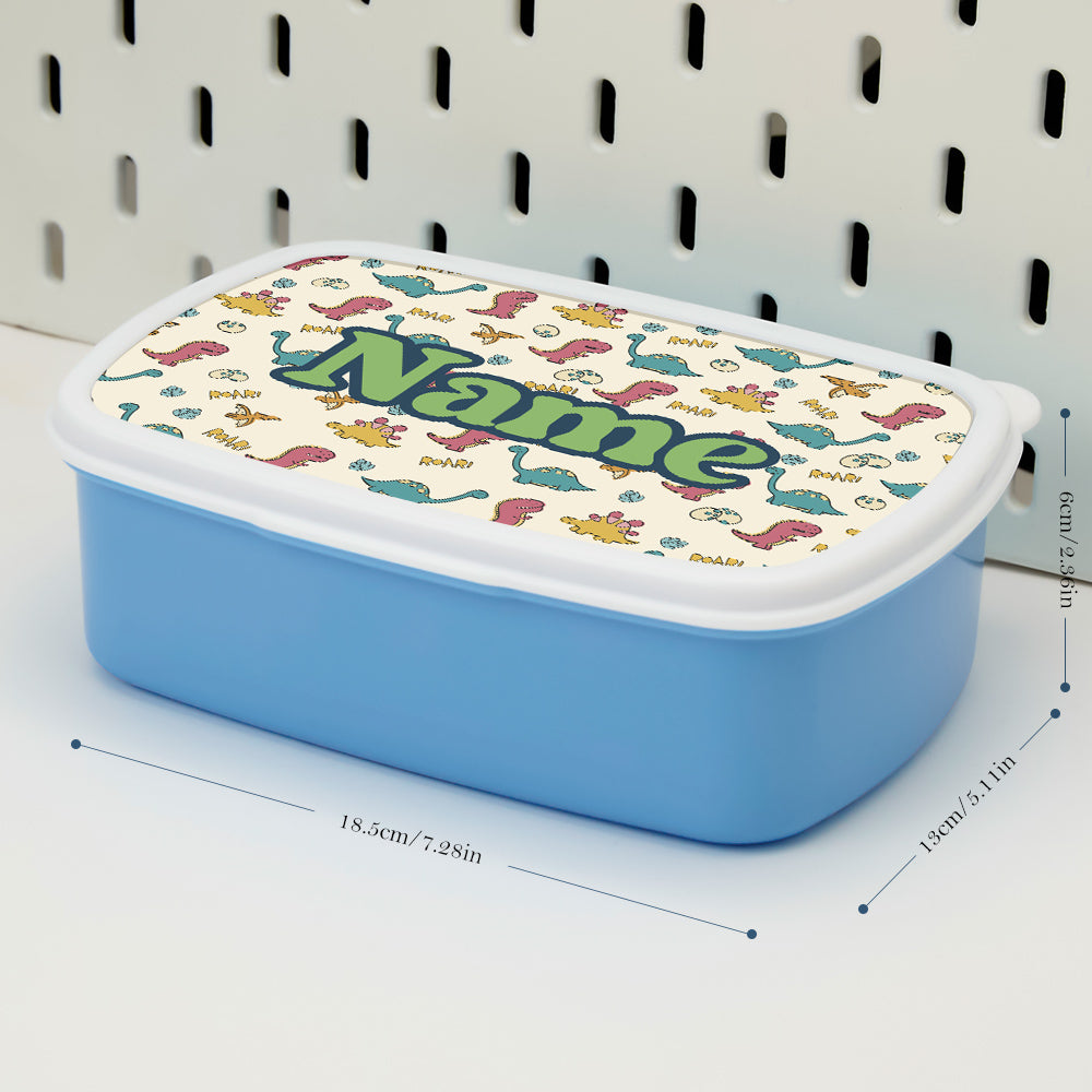 Personalized Cute Dinosaur Print Lunch Box with Name Birthday Gift for Kids