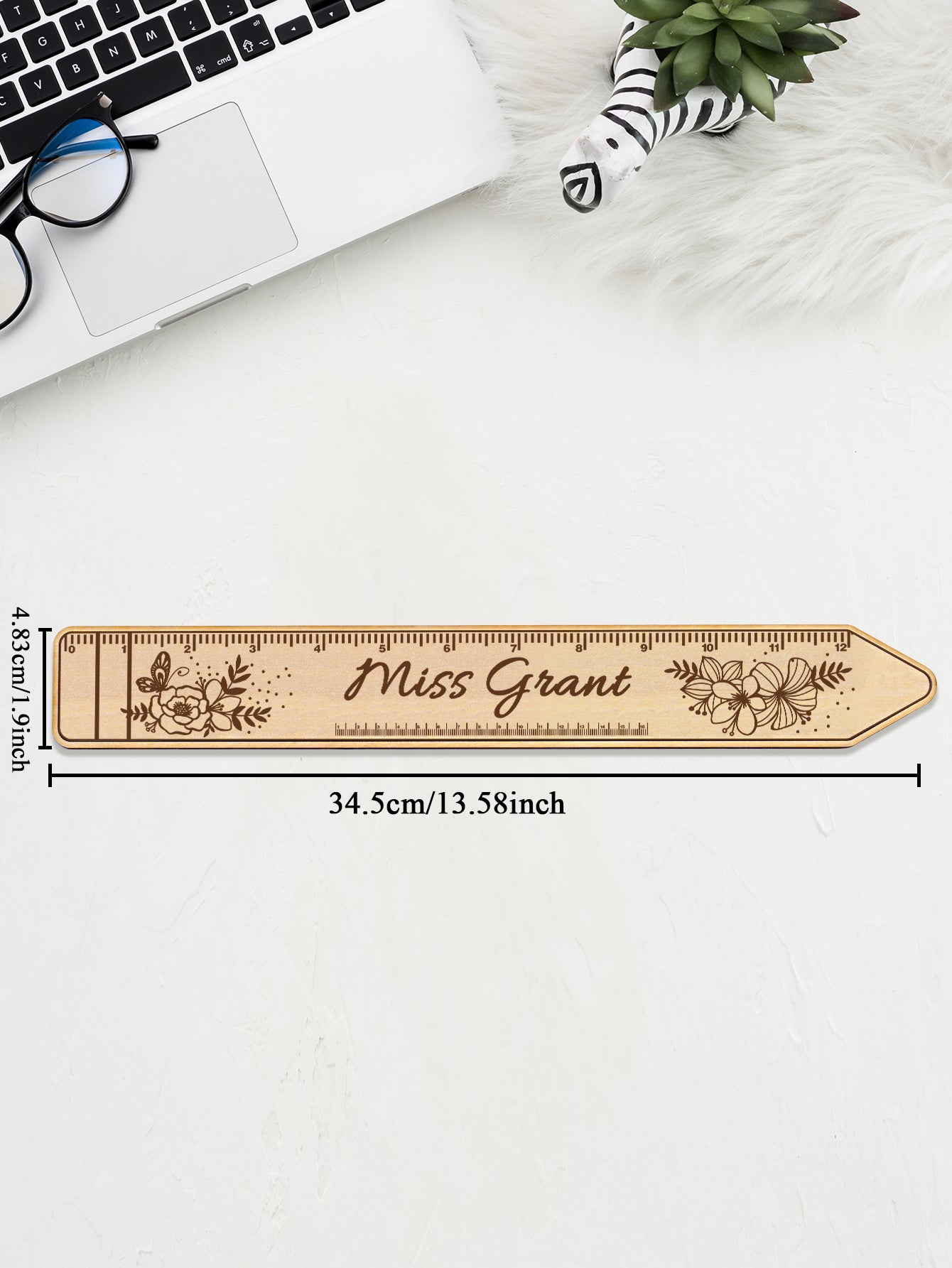 Personalized Wooden Teacher Ruler with Name Appreciation Gift for Teacher