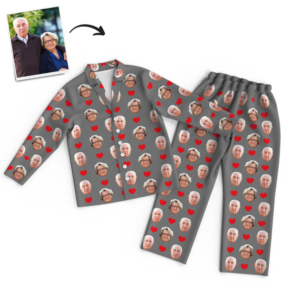 Custom Unisex Long Sleeve Pajamas with Faces