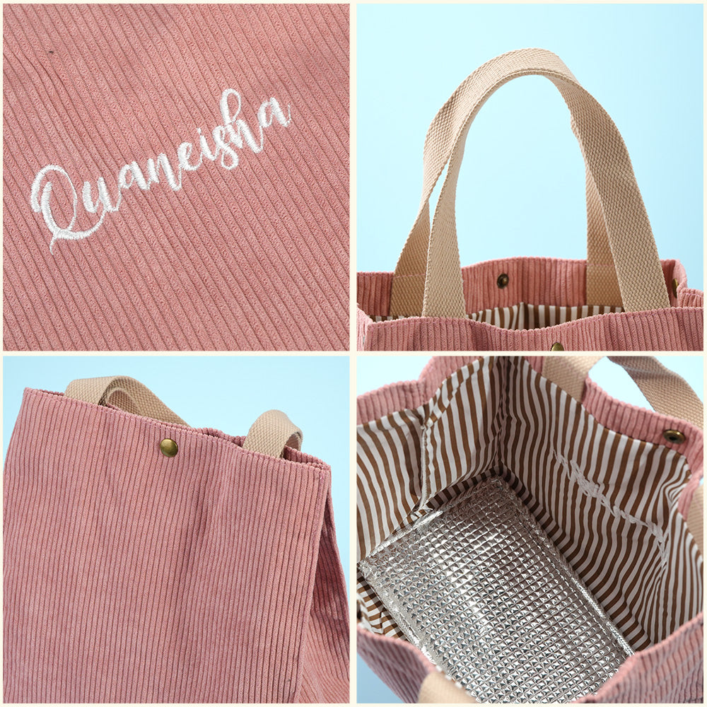 Personalized Lunch Bag Mini Tote Bag with Embroidered Name Gift for Children