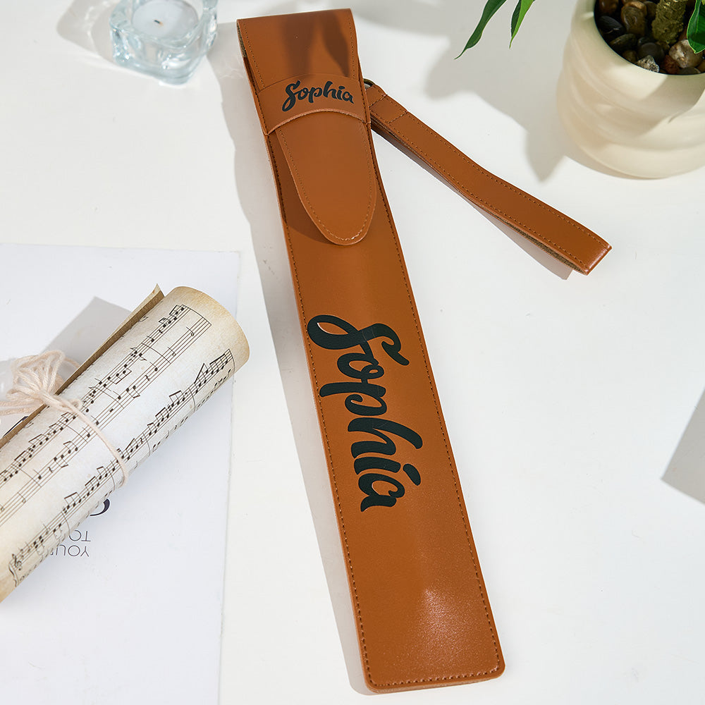 Personalized  PU Leather Drumstick Bag with Name and Detachable Wrist Strap Drum Accessory Gift for Drummer