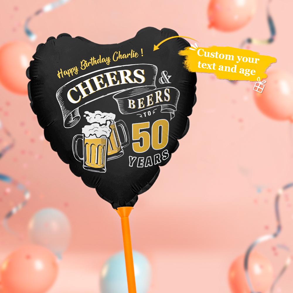 Custom Happy Birthday Balloons Cheers and Beers Balloons for Birthday Party Decoration Supplies