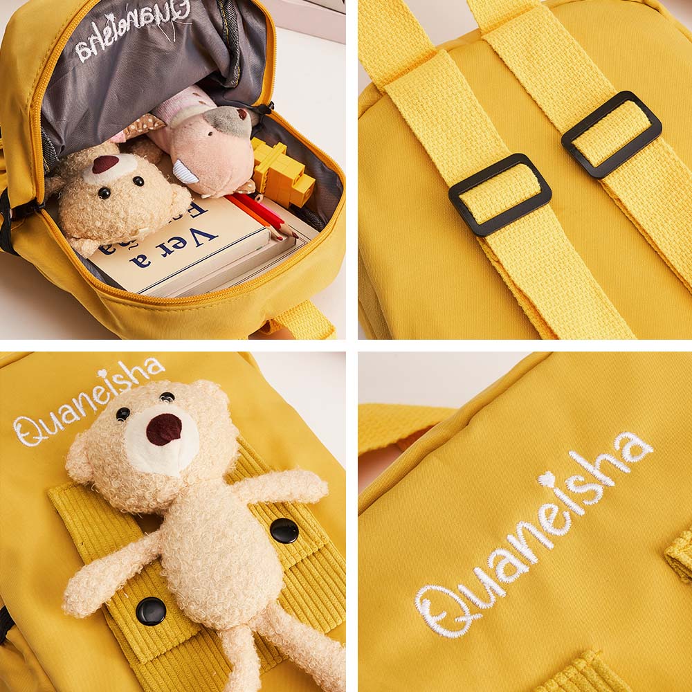 Personalized Name Embroidery Backpack Custom Bear Backpack School Bags Gift for Kids