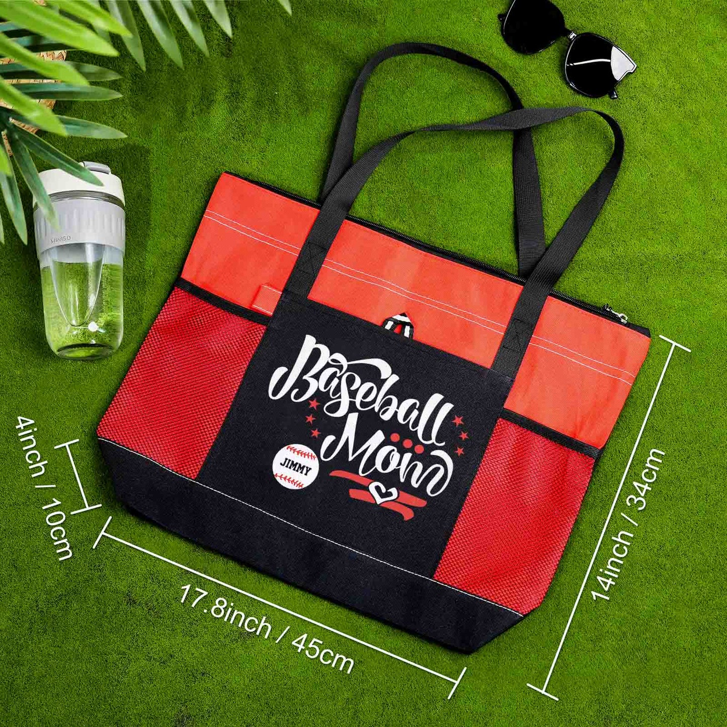 Custom Baseball Softball Mom Handbag Tote Bag Birthday Gift for Women Sport Lovers