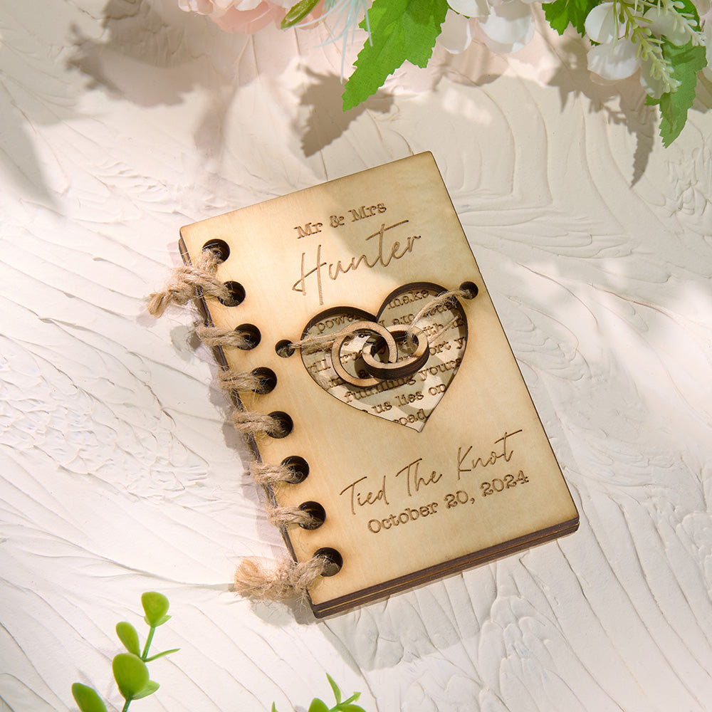 Custom Handmade Wood Wedding Vow Book Newlywed Keepsake Gift