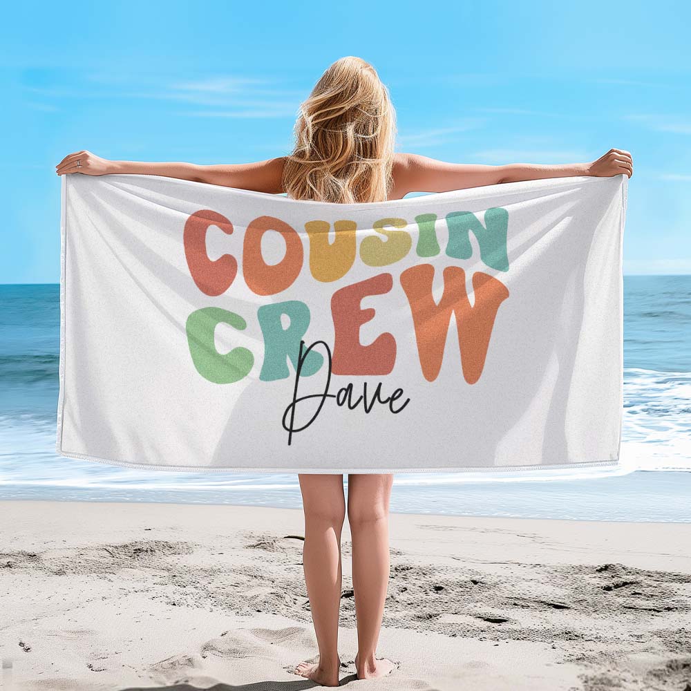 Customizable Beach Towel with Name - Gift for Vacations