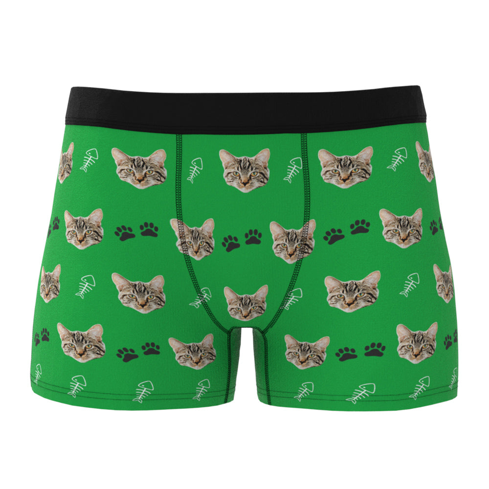 Custom Cat Face Boxer Shorts Men's Boxer Briefs