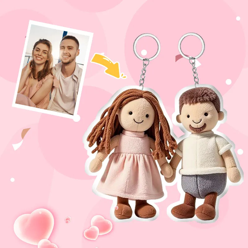 Personalized Photo Plush Doll Keychain Mini Me Plush Keychain Gifts