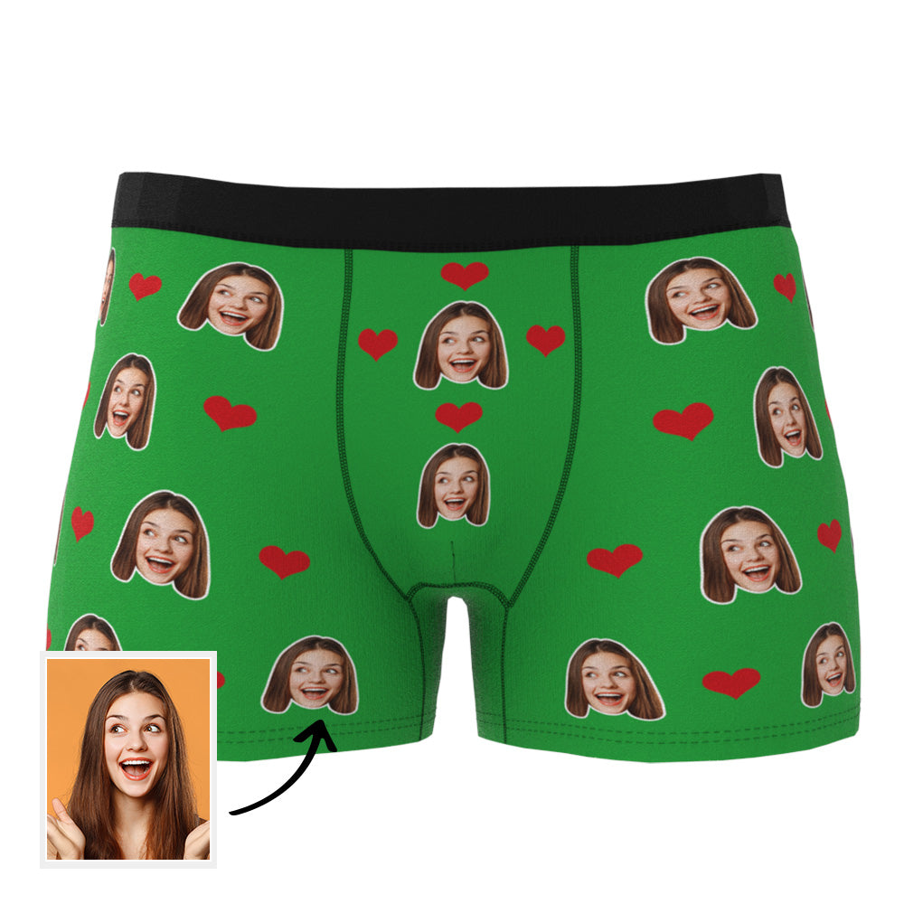 Custom Heart Face Boxer Briefs Men's Underwear