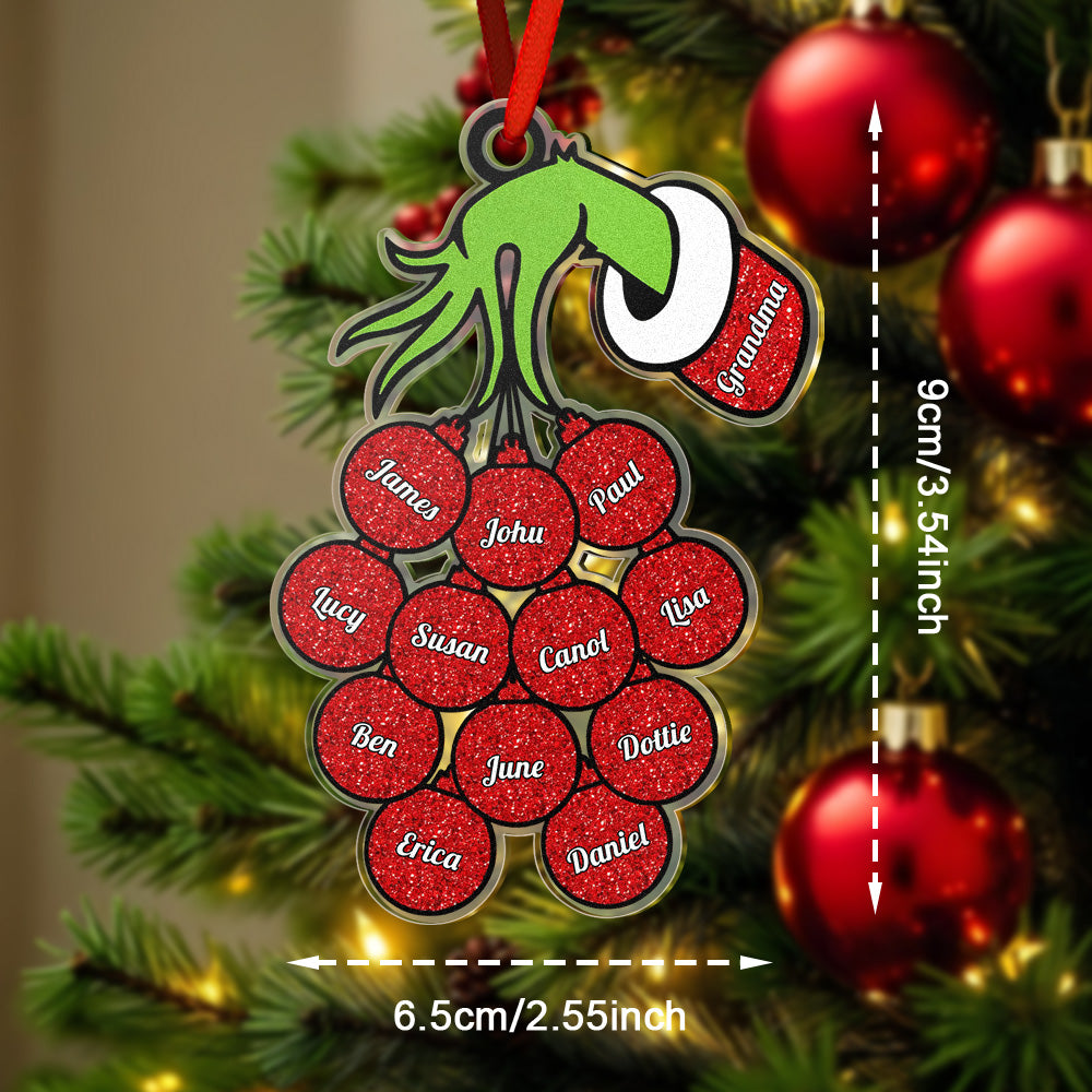 Personalized Christmas Acrylic Ornament with Family Name Christmas Tree Decoration Gift for Family