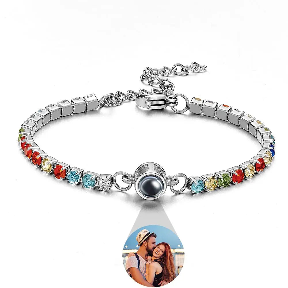 Custom Photo Projection Bracelet Fashionable All Diamonds Bracelet Gifts For Her