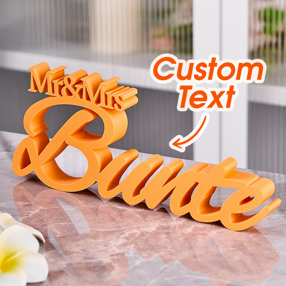 Personalized 3D Print With Your Last Name Mr & Mrs Family Name Wedding Decor Gifts