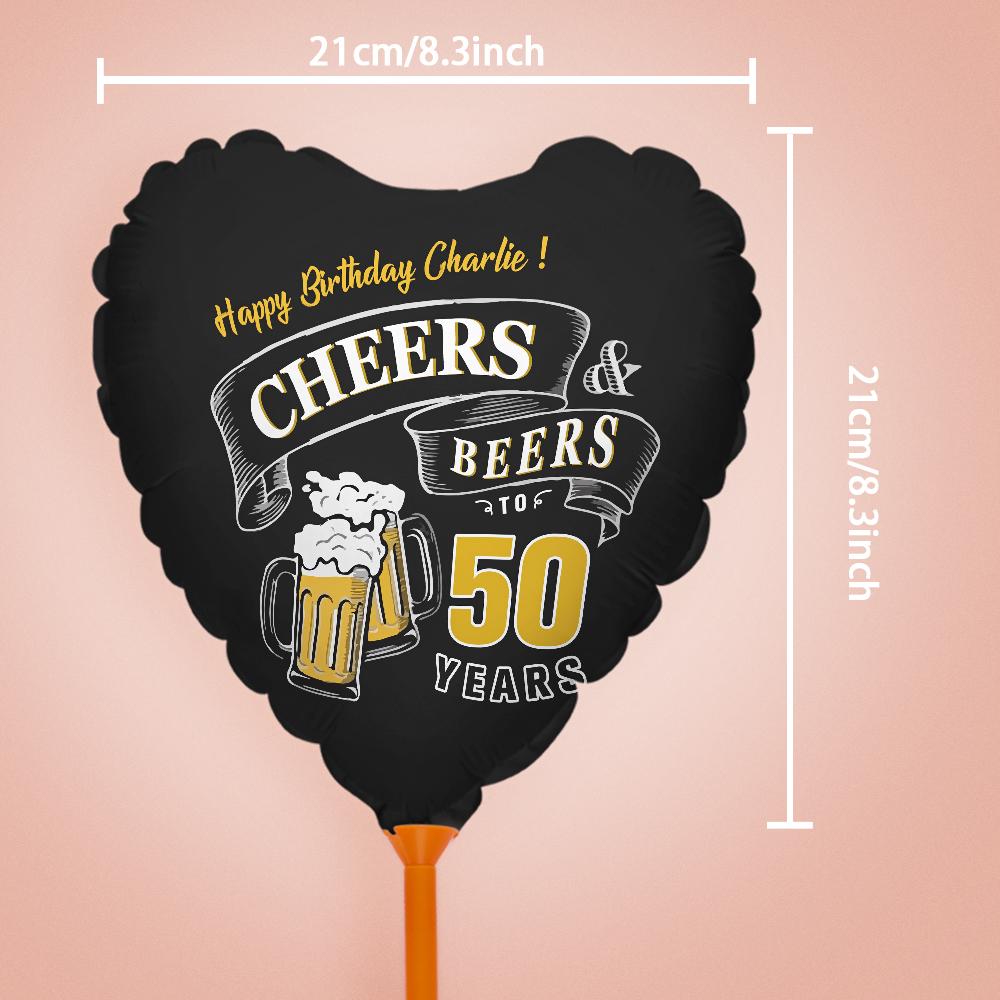 Custom Happy Birthday Balloons Cheers and Beers Balloons for Birthday Party Decoration Supplies