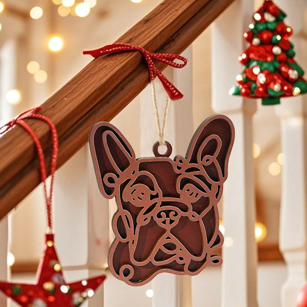 Personalized Line Art Dog Christmas Ornament Christmas Gift for Dog Lover