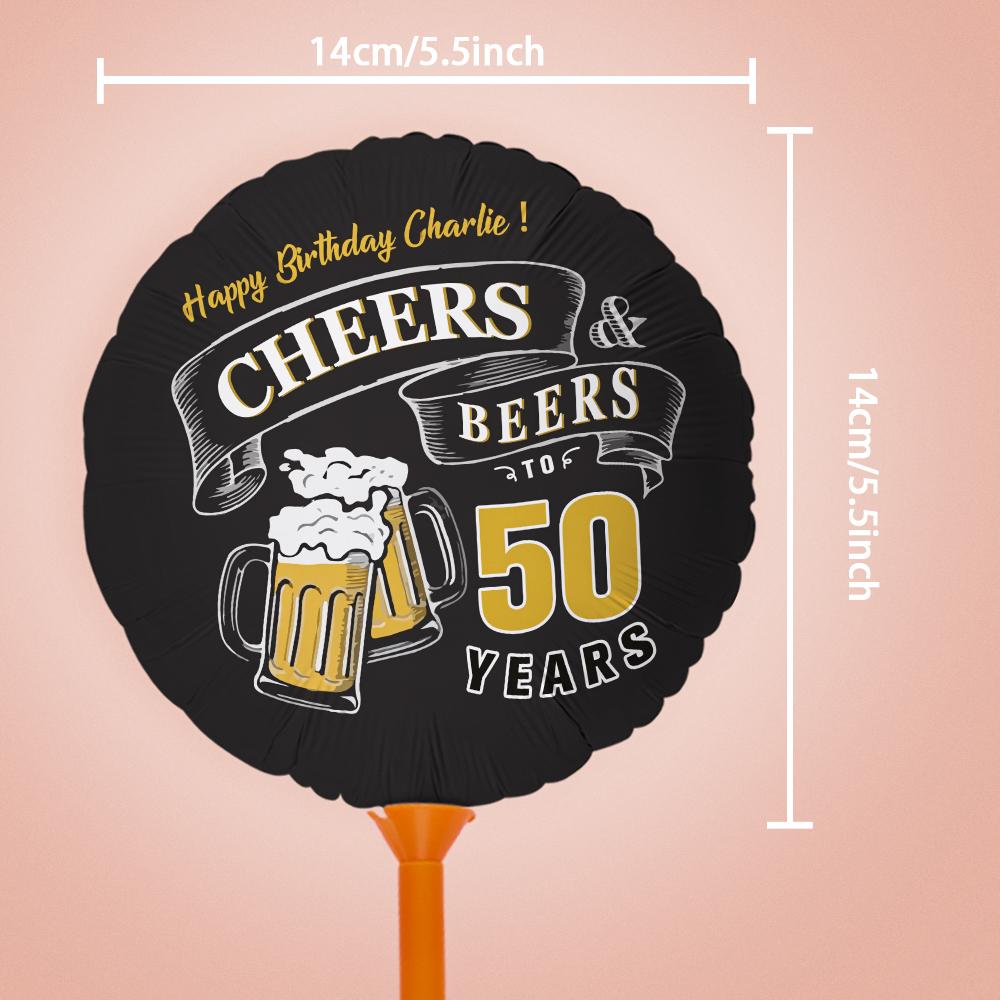 Custom Happy Birthday Balloons Cheers and Beers Balloons for Birthday Party Decoration Supplies