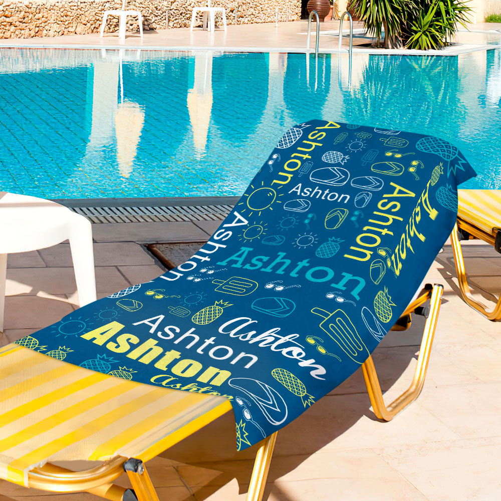 Customized Name Beach Towel Personalized Funny Pool Towels