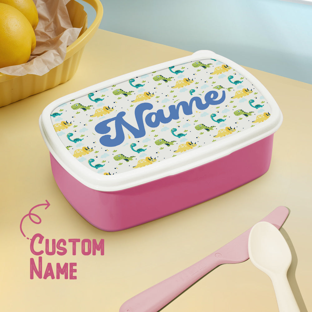 Personalized Lunch Box with Name Dinosaur Print Lunch Box Birthday Gift for Kids