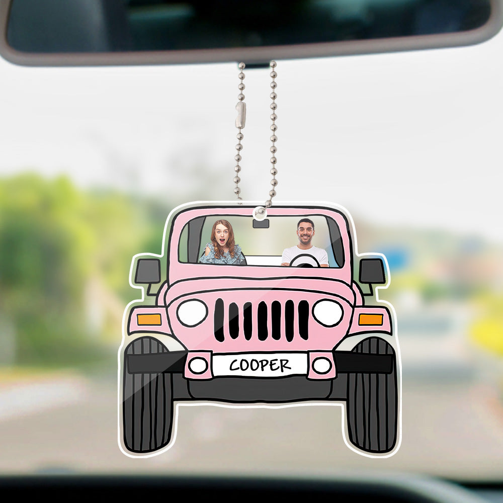 Personalized Off Road Car Photos Hanging Ornament - Signal Sided