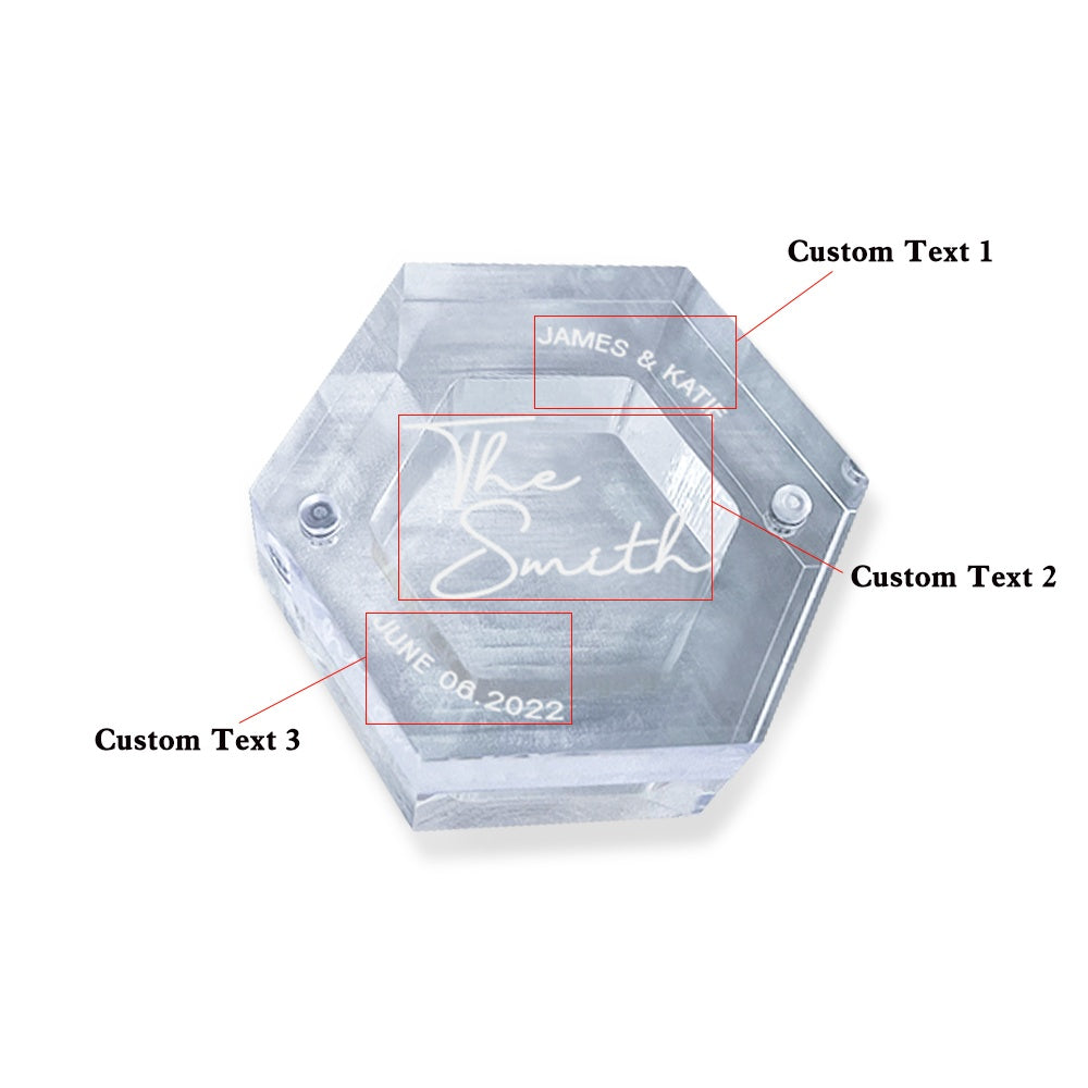 Custom Acrylic Ring Box Personalized Wedding Wood Jewelry Box