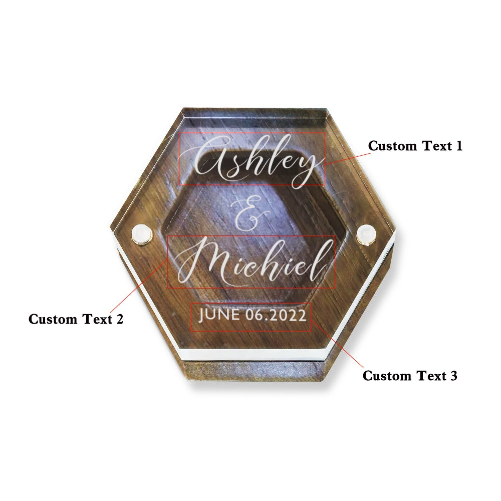 Custom Acrylic Ring Box Personalized Wedding Wood Jewelry Box