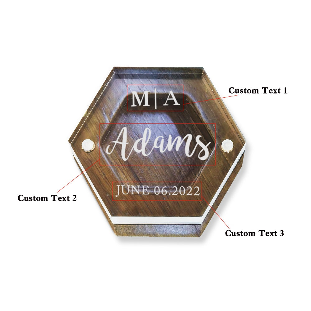 Custom Acrylic Ring Box Personalized Wedding Wood Jewelry Box