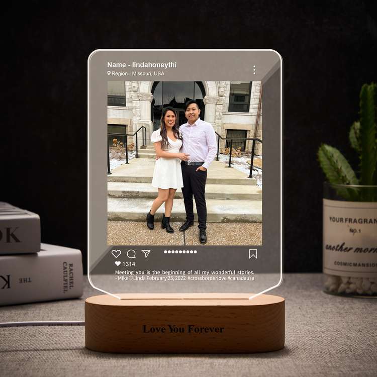 Custom Instagram Night Light with Engraving Base - 14*20CM