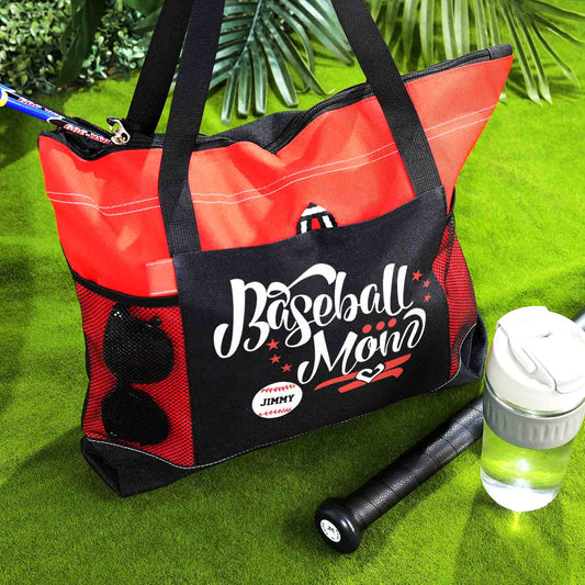 Custom Baseball Softball Mom Handbag Tote Bag Birthday Gift for Women Sport Lovers