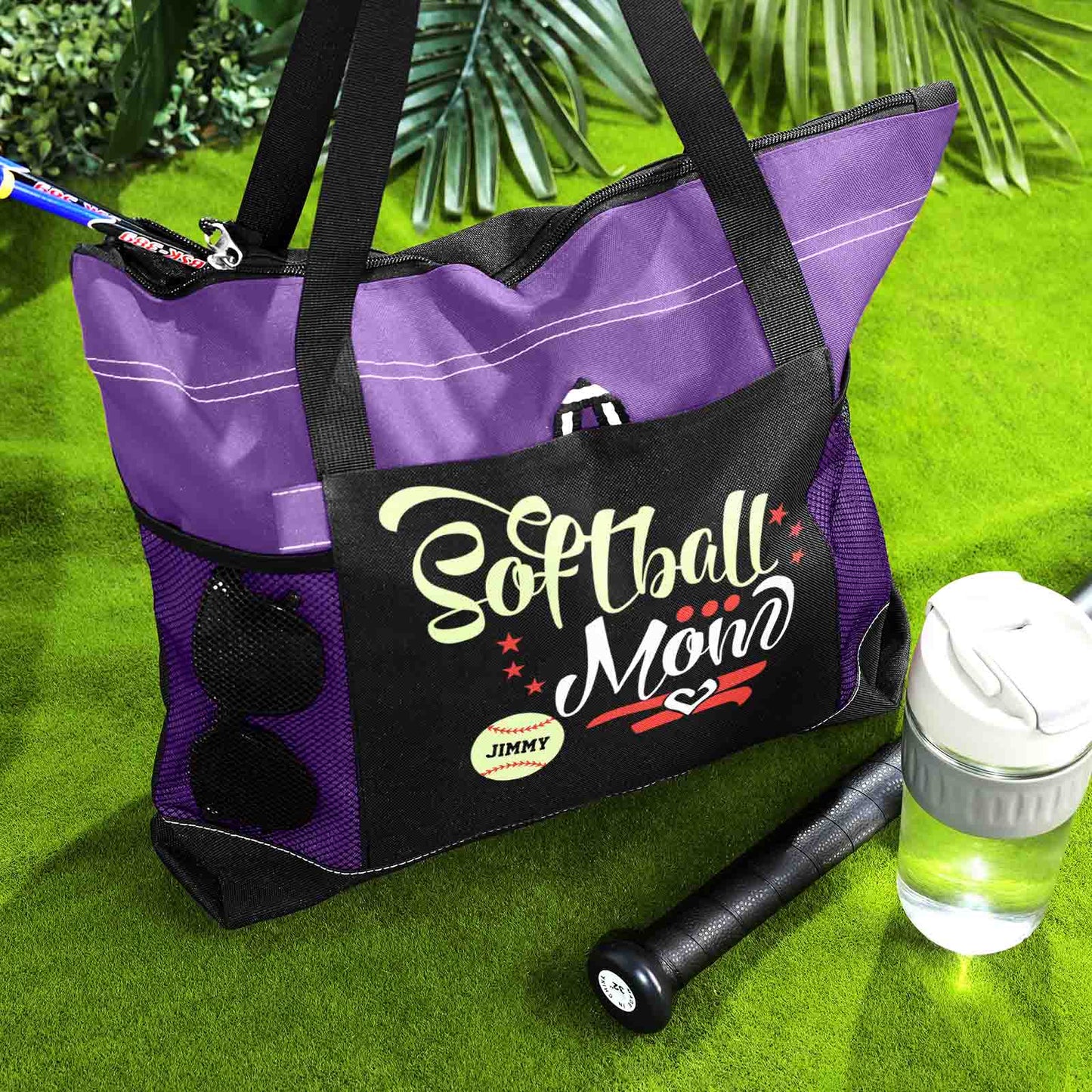 Custom Baseball Softball Mom Handbag Tote Bag Birthday Gift for Women Sport Lovers