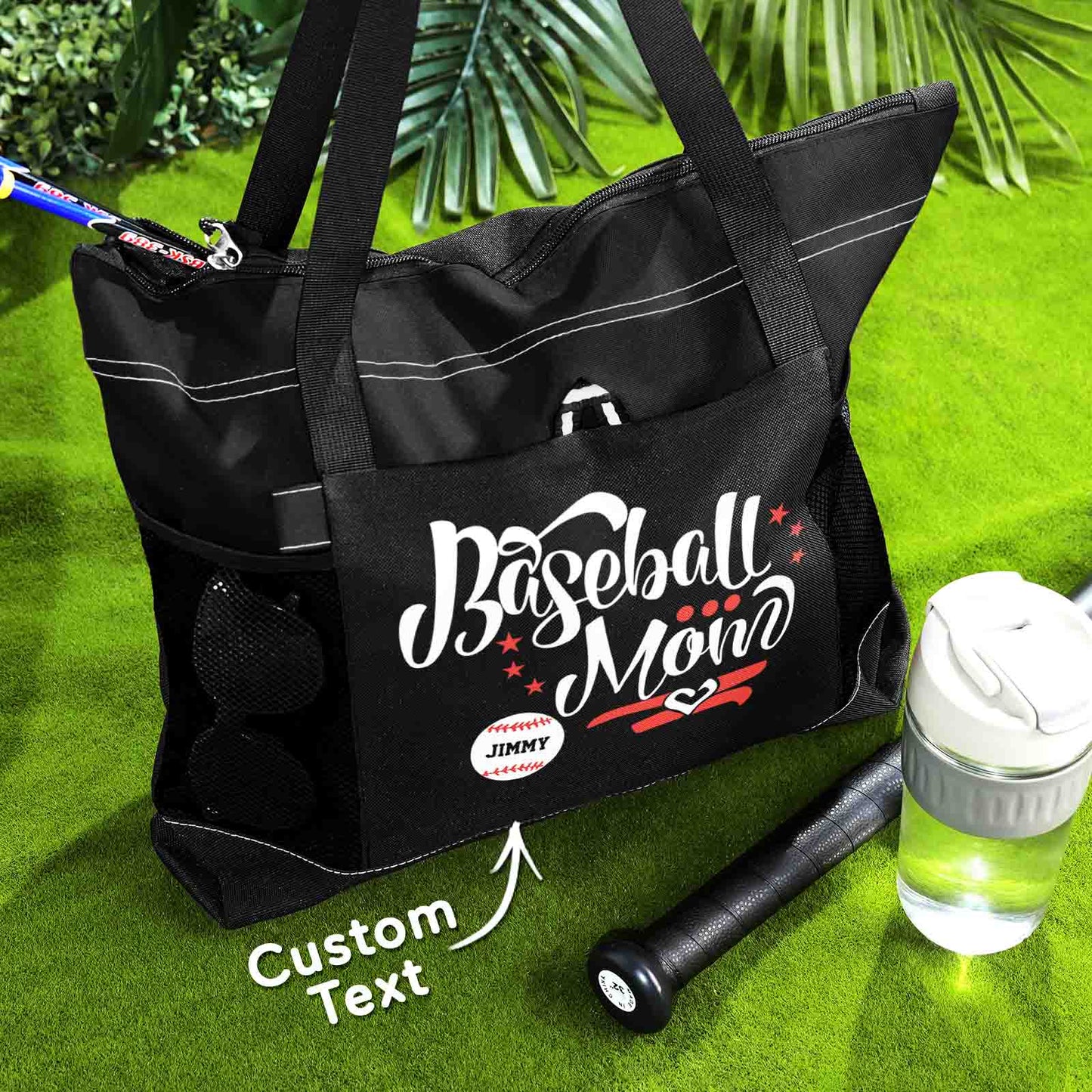 Custom Baseball Softball Mom Handbag Tote Bag Birthday Gift for Women Sport Lovers