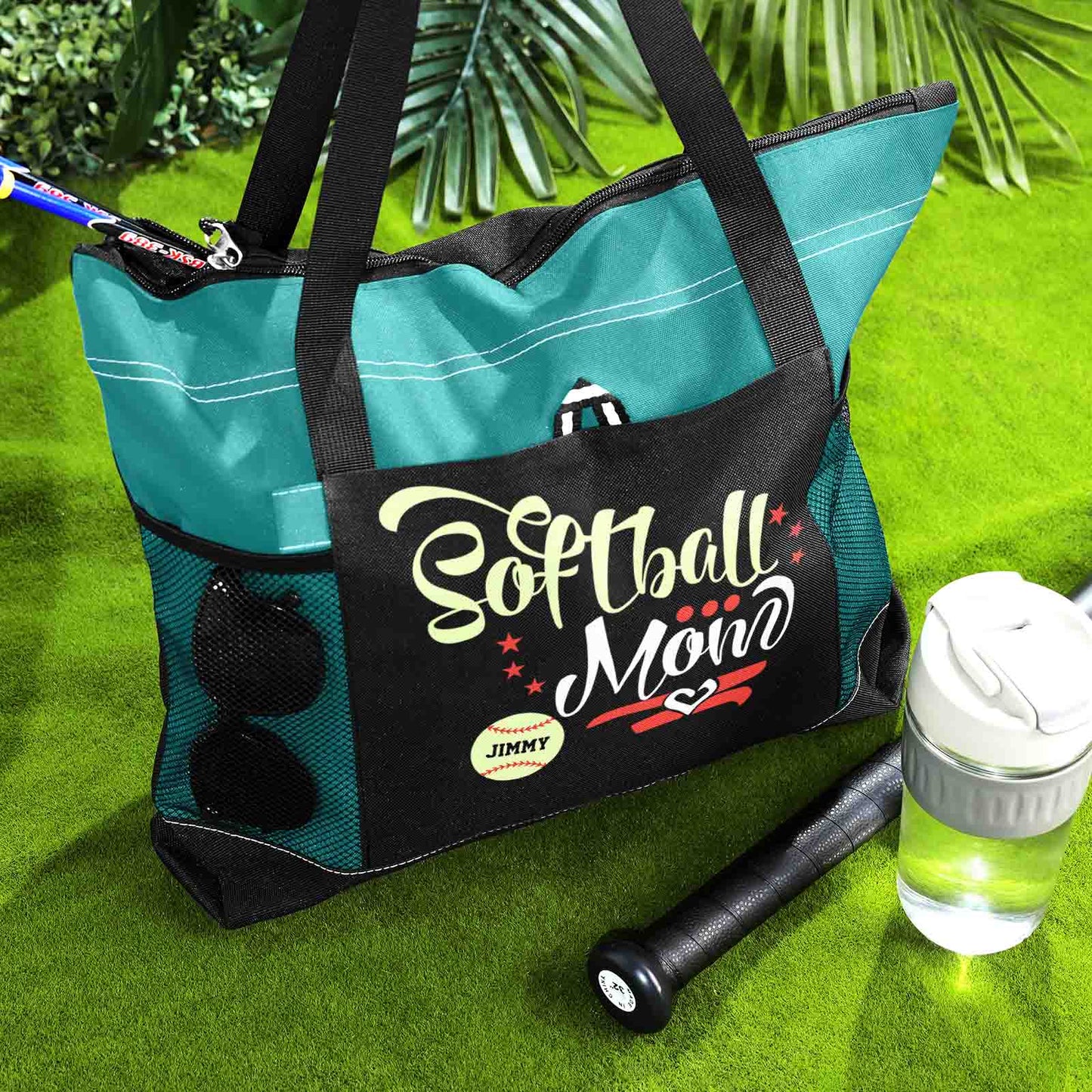 Custom Baseball Softball Mom Handbag Tote Bag Birthday Gift for Women Sport Lovers