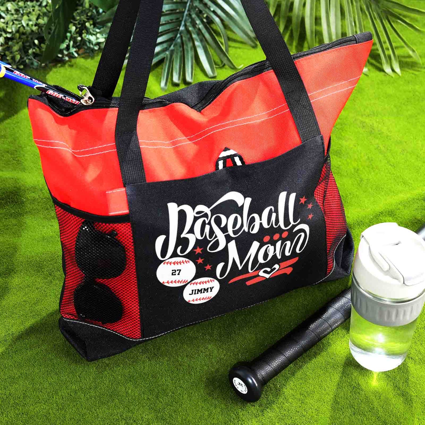 Custom Baseball Softball Mom Handbag Tote Bag Birthday Gift for Women Sport Lovers