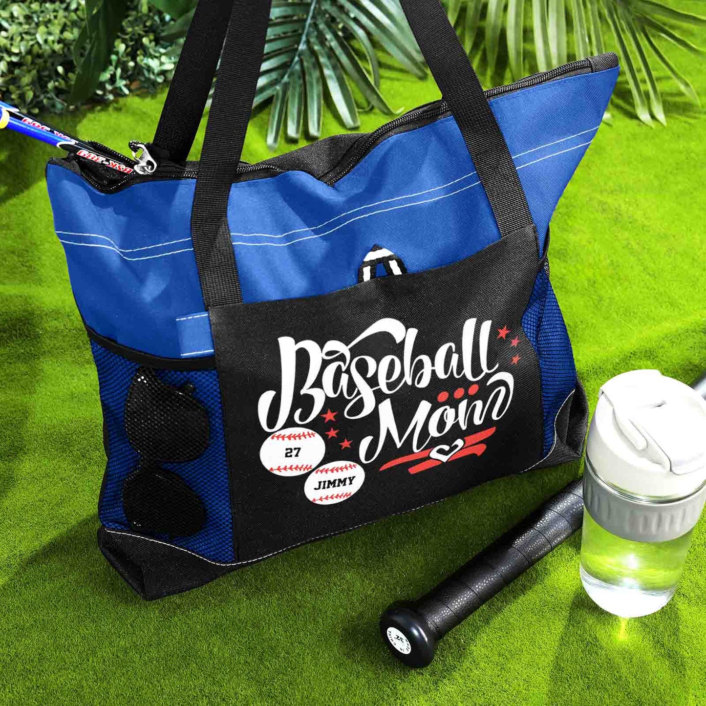 Custom Baseball Softball Mom Handbag Tote Bag Birthday Gift for Women Sport Lovers