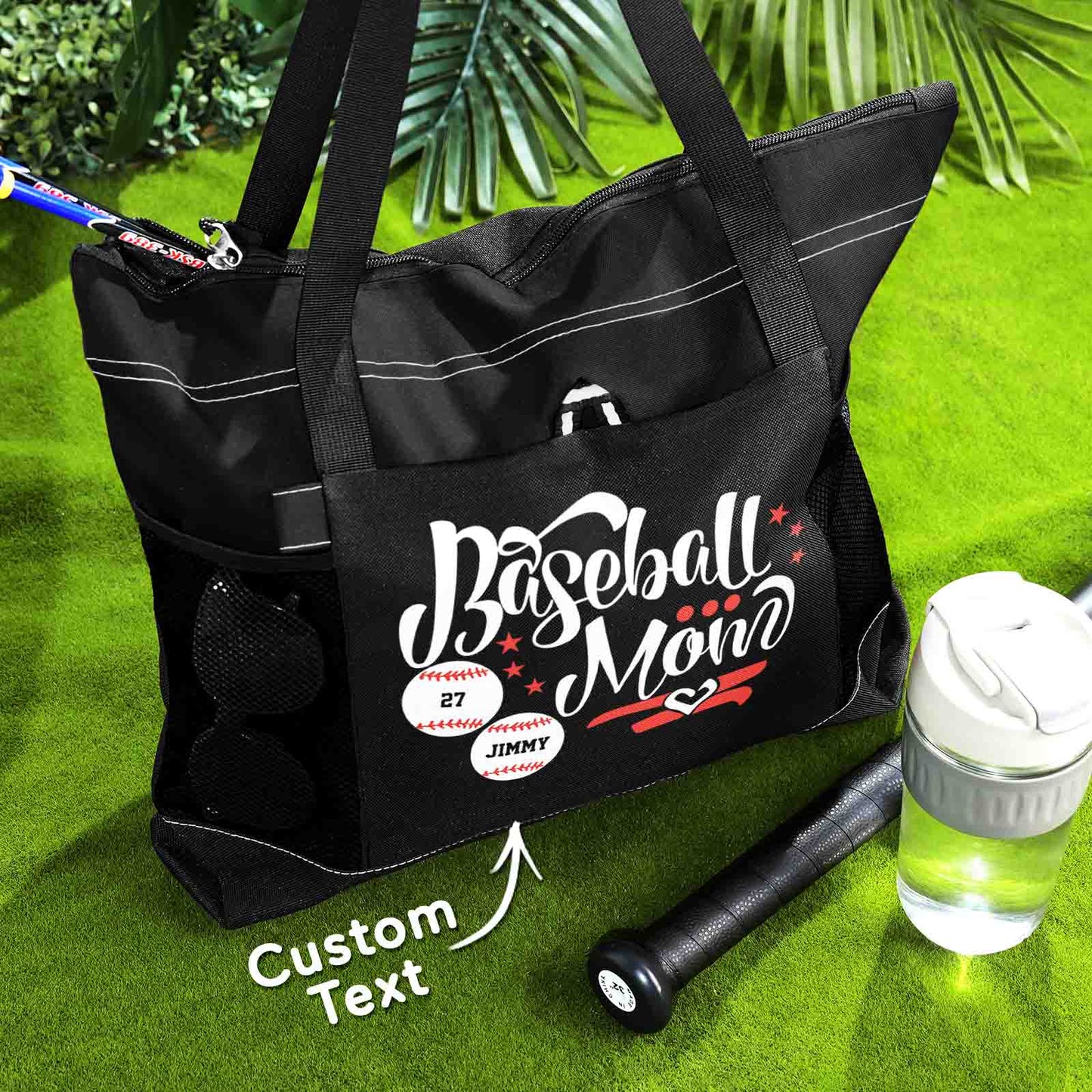 Custom Baseball Softball Mom Handbag Tote Bag Birthday Gift for Women Sport Lovers