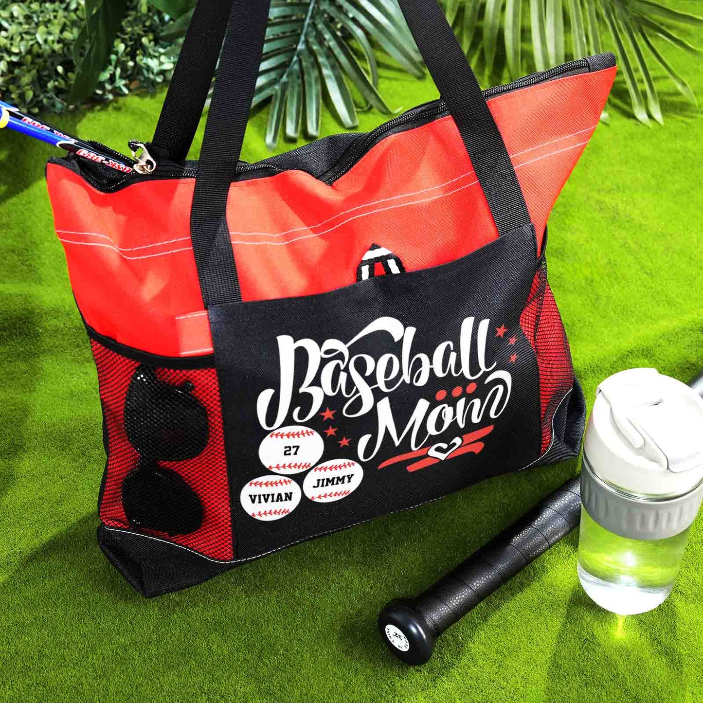 Custom Baseball Softball Mom Handbag Tote Bag Birthday Gift for Women Sport Lovers