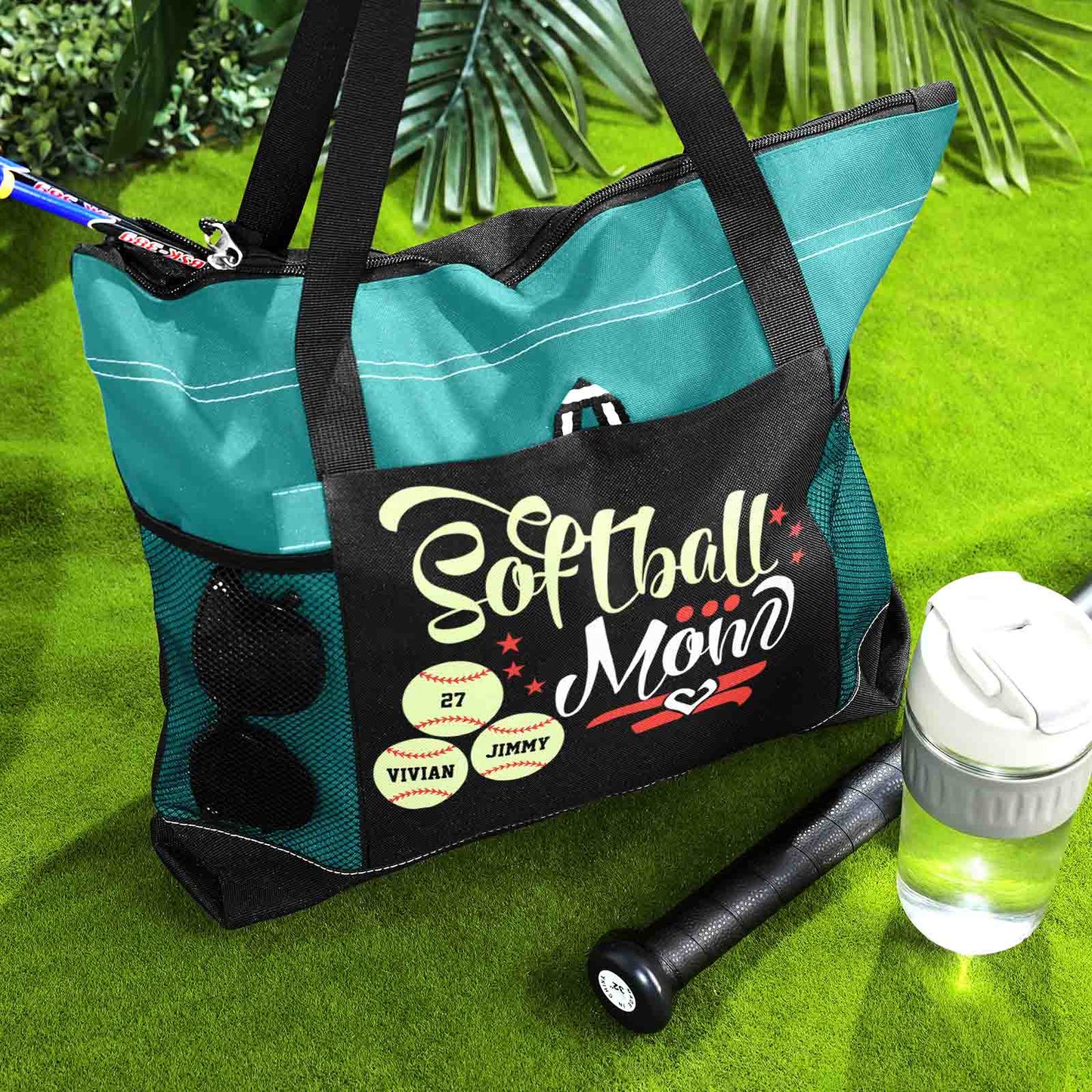 Custom Baseball Softball Mom Handbag Tote Bag Birthday Gift for Women Sport Lovers