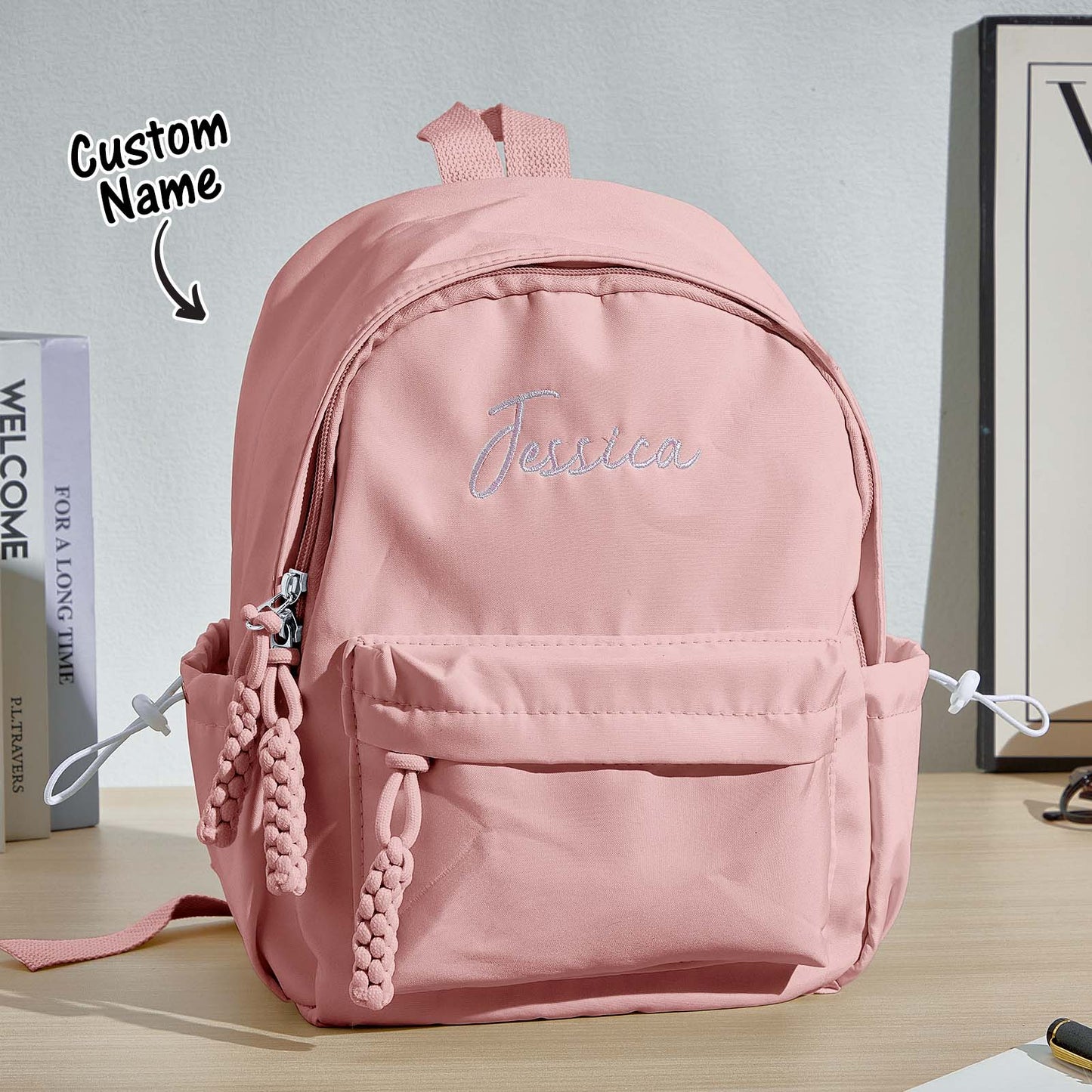 Personalized Backpack with Embroidery Name Kids Backpack Back to School Gift for Girls