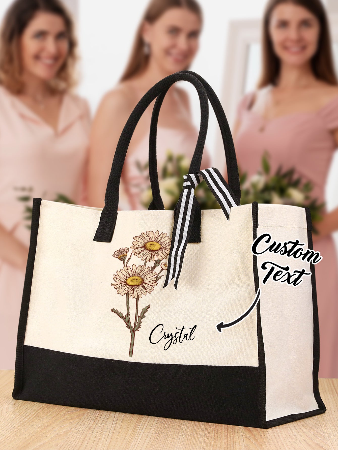 Personalized Name Canvas Tote Bag - Perfect Wedding Gift