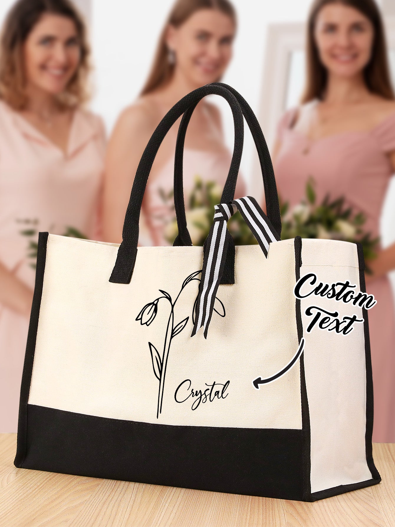 Personalized Name Canvas Tote Bag - Perfect Wedding Gift