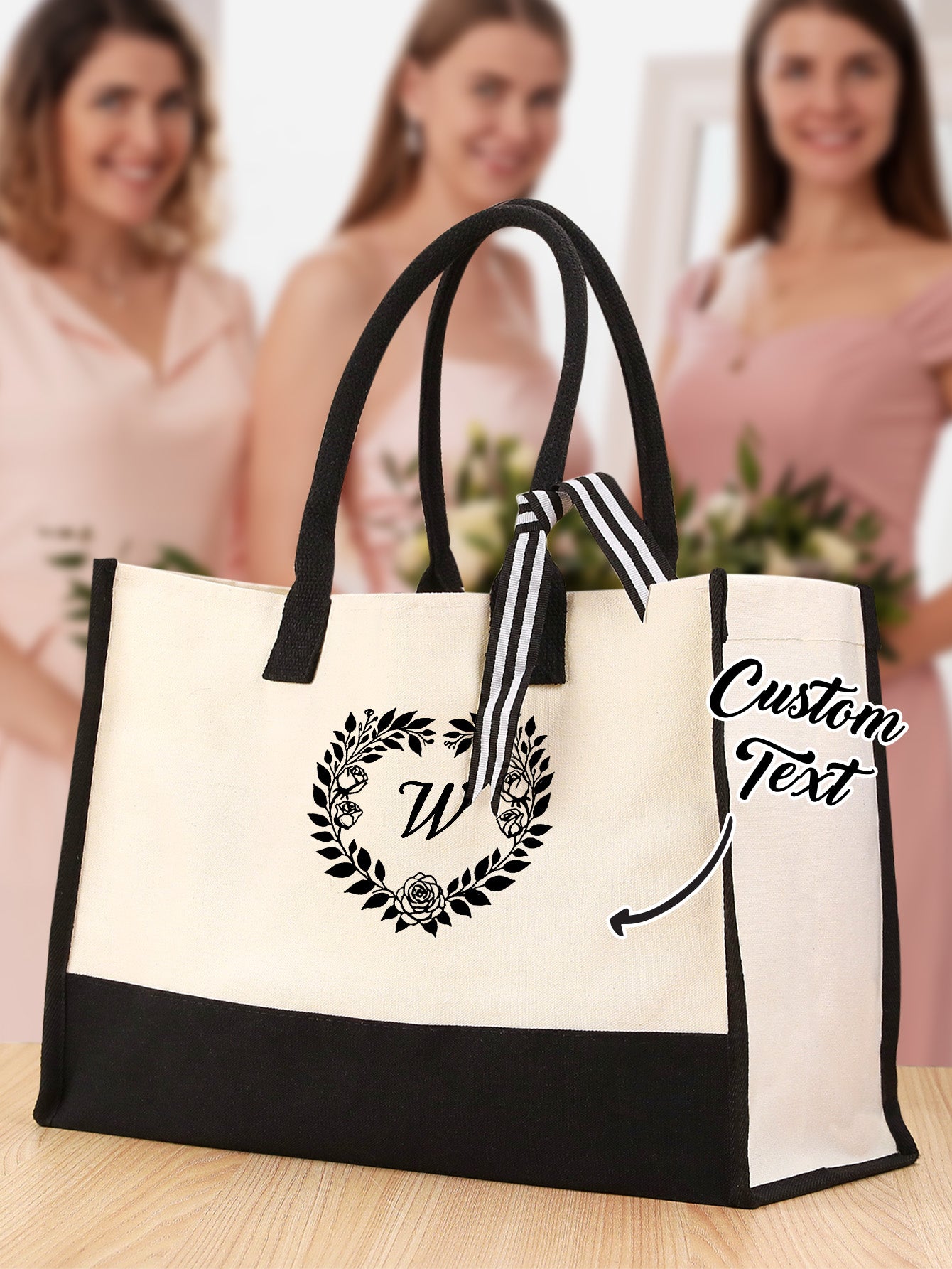 Personalized Name Canvas Tote Bag - Perfect Wedding Gift