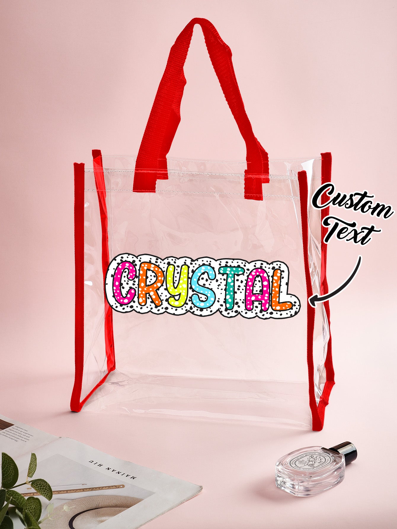 Personalized Name Clear Tote Bag - Ideal Wedding Gift