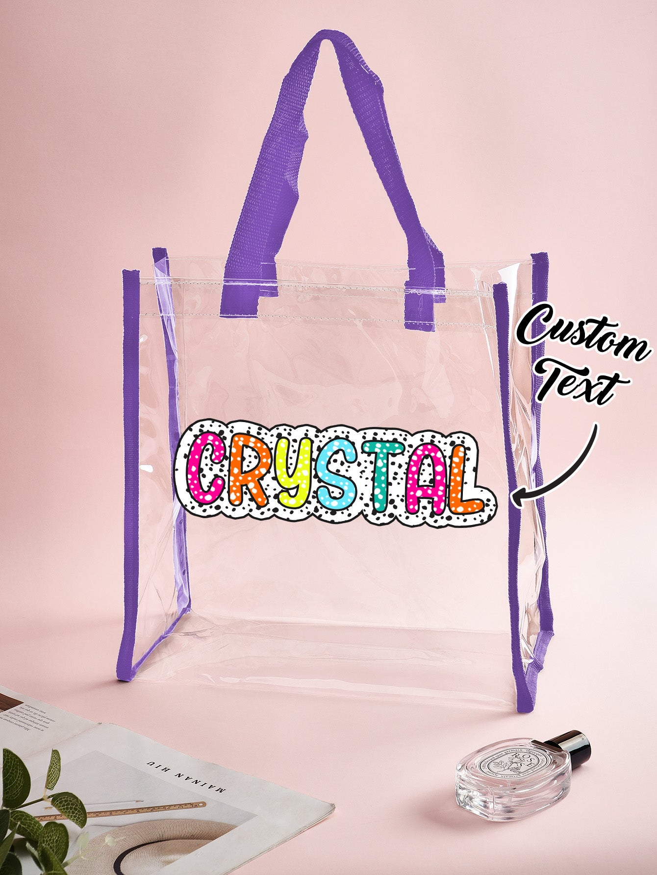 Personalized Name Clear Tote Bag - Ideal Wedding Gift