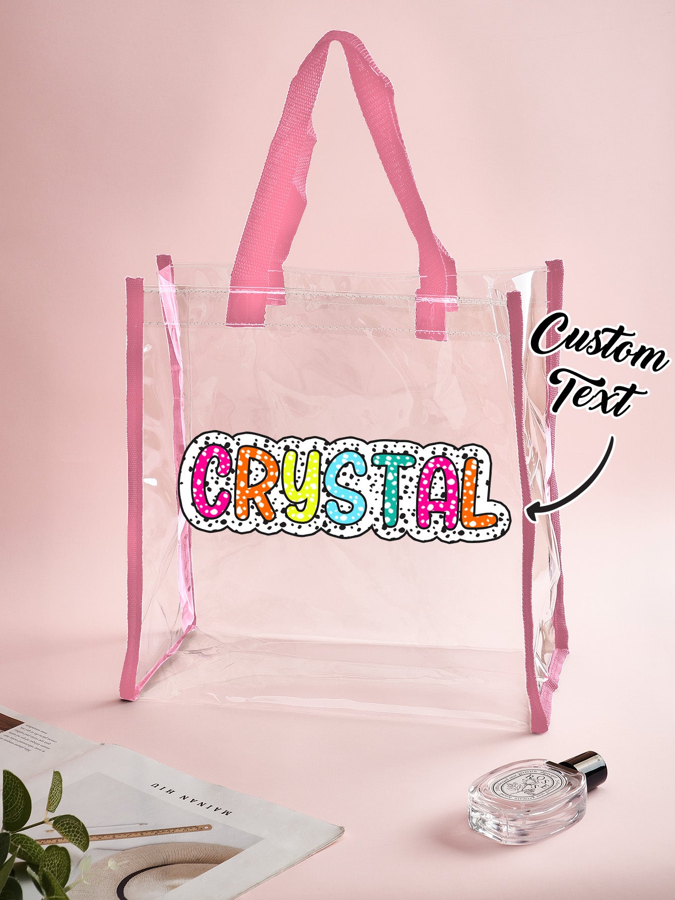 Personalized Name Clear Tote Bag - Ideal Wedding Gift