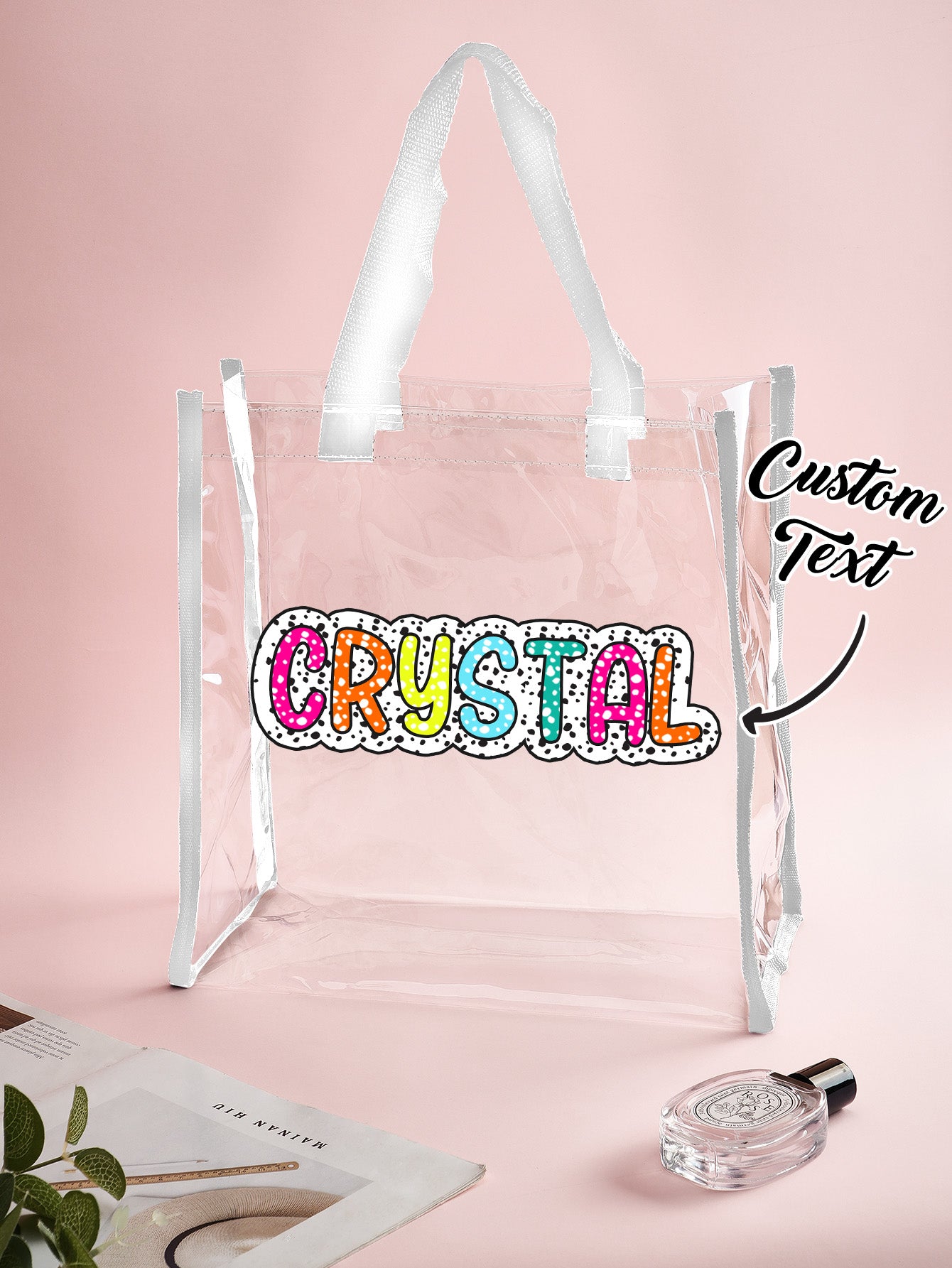 Personalized Name Clear Tote Bag - Ideal Wedding Gift