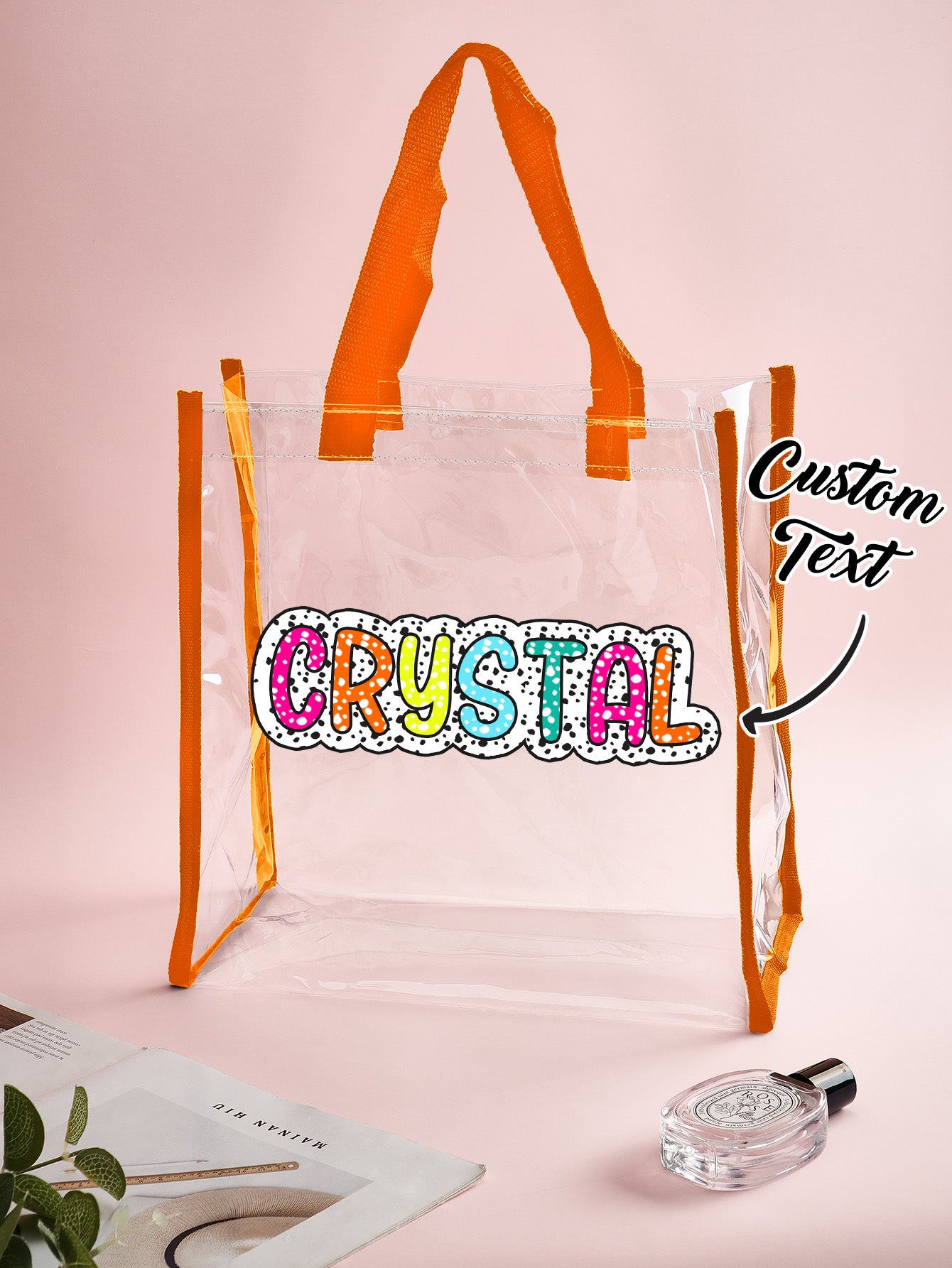 Personalized Name Clear Tote Bag - Ideal Wedding Gift