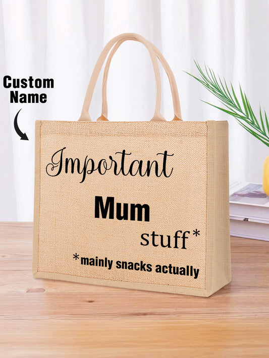 Custom Engraved Jute Tote Bag - Perfect Mother's Day & Thanksgiving Gift