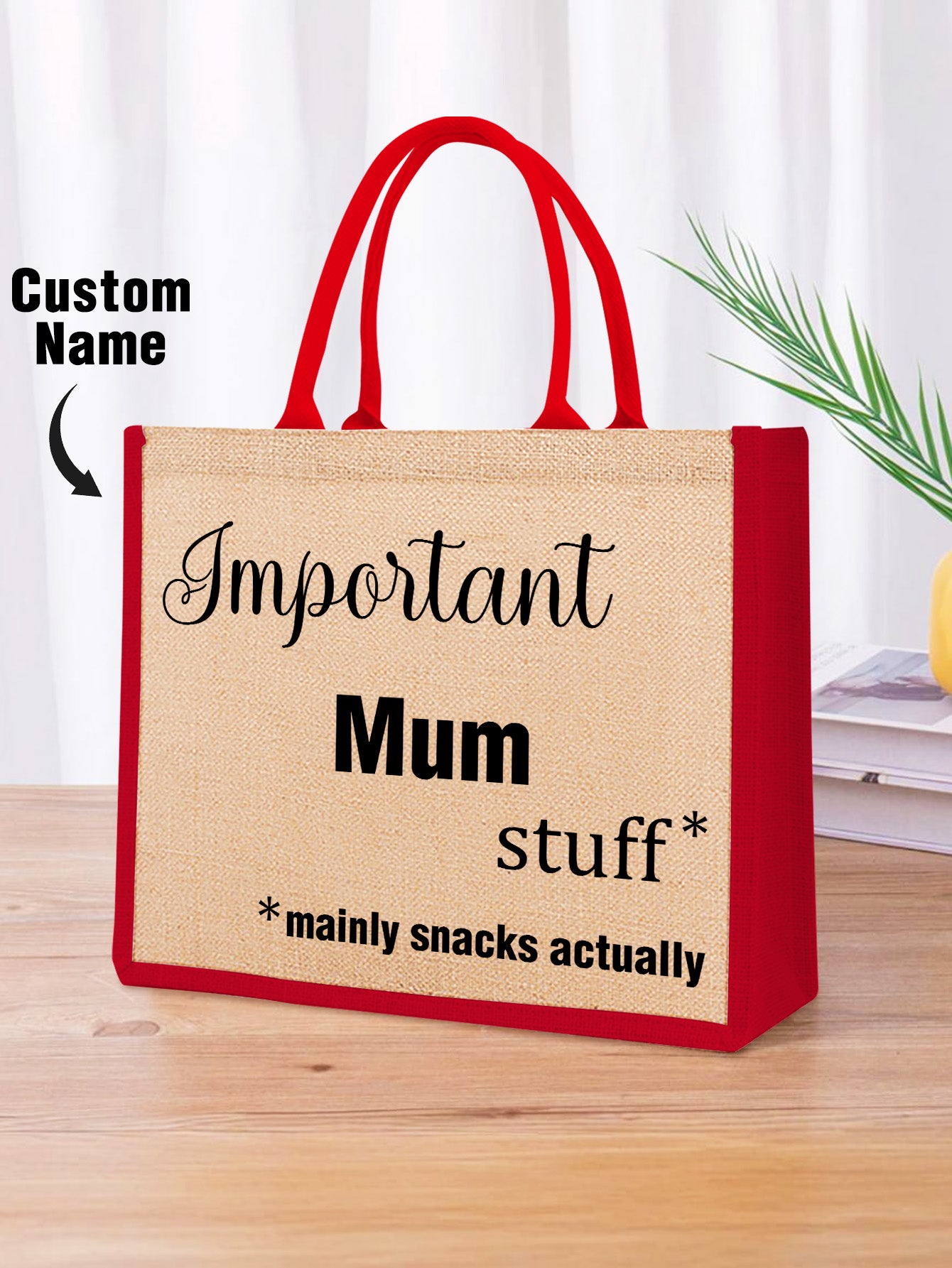 Custom Engraved Jute Tote Bag - Perfect Mother's Day & Thanksgiving Gift