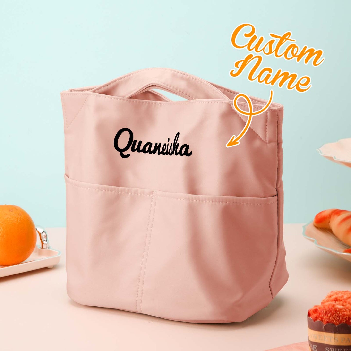 Personalized Lunch Bag Mini Tote Bag with Name Gift for Children